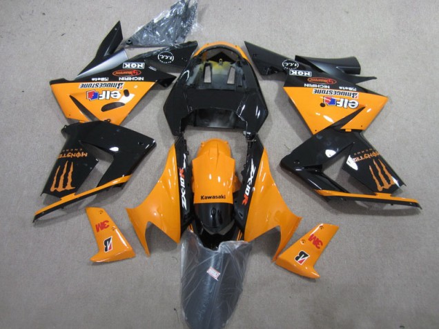 Best 2003-2005 Black Orange 3M Monster Kawasaki ZX10R Bike Fairings