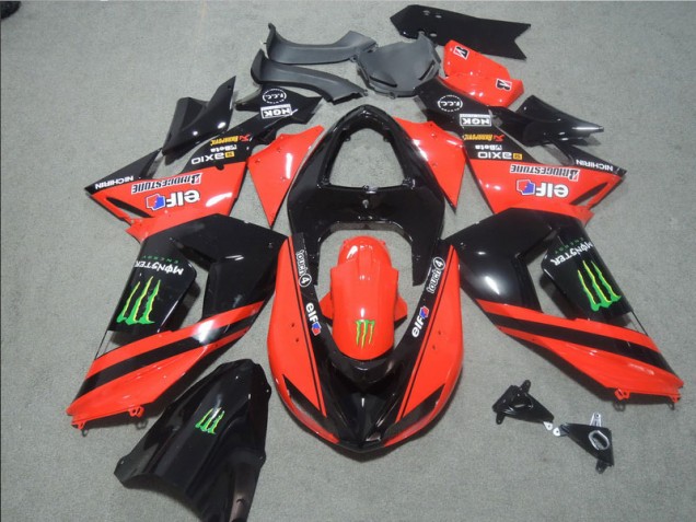 Best 2006-2007 Black Red Touch4 Monster Kawasaki ZX10R Motorbike Fairing Best 2006-2007 Black Red Touch4 Monster Kawasaki ZX10R Motorbike Fairing