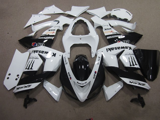 Best 2006-2007 White Touch4 Monster Kawasaki ZX10R Bike Fairing Kit Best 2006-2007 White Touch4 Monster Kawasaki ZX10R Bike Fairing Kit