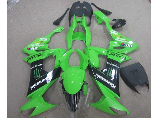 Best 2008-2010 Green Black Monster Kawasaki ZX10R Motor Bike Fairings Best 2008-2010 Green Black Monster Kawasaki ZX10R Motor Bike Fairings