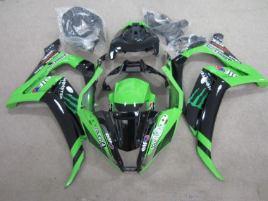 Best 2011-2015 Black Green Touch4 Monster Kawasaki ZX10R Motorbike Fairing Kits
