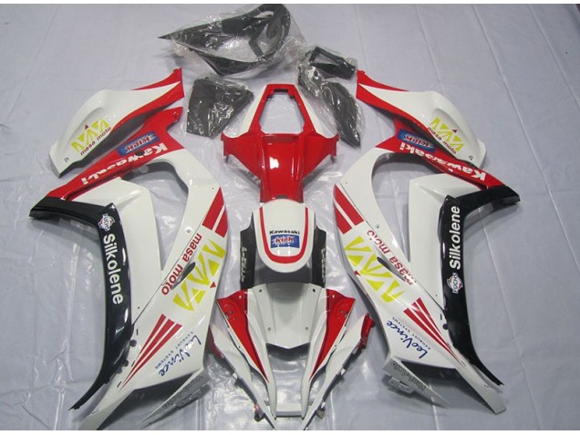 Best 2011-2015 White Red Silkolene Kawasaki ZX10R Motorcycle Fairings Kit Best 2011-2015 White Red Silkolene Kawasaki ZX10R Motorcycle Fairings Kit