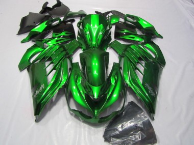 Best 2012-2021 Green White Ninja Decal Kawasaki ZX14R ZZR1400 Bike Fairings