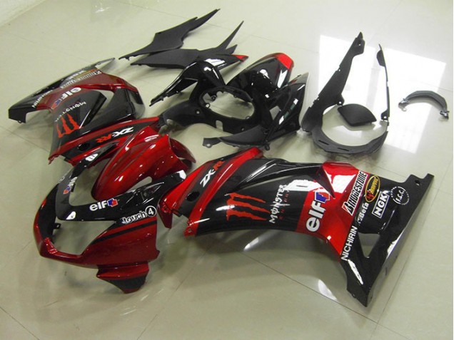 Best 2008-2012 Black Red Monster Kawasaki ZX250R Motorcycle Fairing Best 2008-2012 Black Red Monster Kawasaki ZX250R Motorcycle Fairing