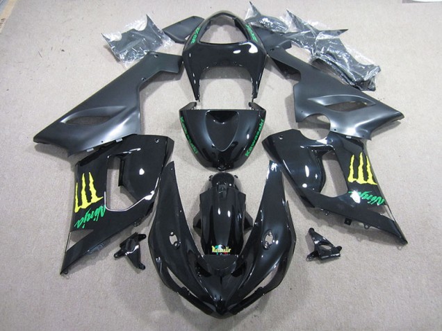 Best 2005-2006 Black Green Ninja Kawasaki ZX6R Motorcycle Fairing Kits Best 2005-2006 Black Green Ninja Kawasaki ZX6R Motorcycle Fairing Kits