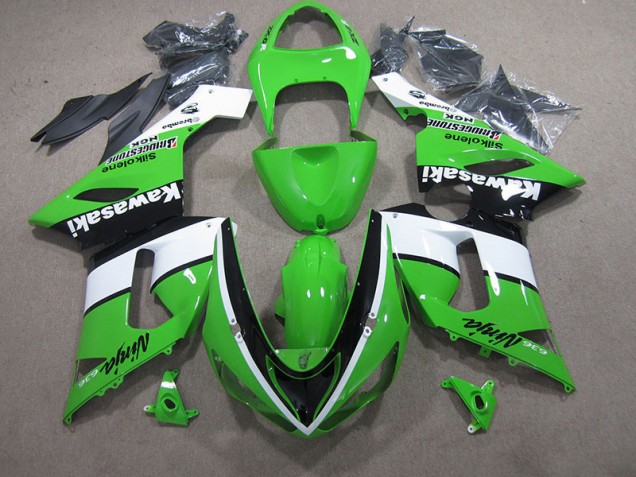 Best 2005-2006 Green White Black Ninja 636 Kawasaki ZX6R Bike Fairings Best 2005-2006 Green White Black Ninja 636 Kawasaki ZX6R Bike Fairings