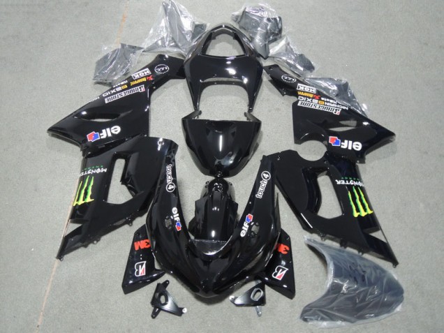 Best 2005-2006 Black 3M Touch4 Monster Kawasaki ZX6R Motor Bike Fairings