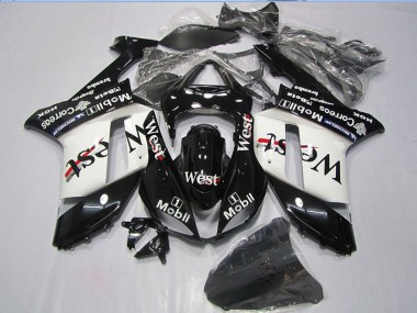 Best 2007-2008 Black West Mobil Kawasaki ZX6R Motorcycle Bodywork