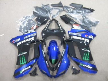 Best 2007-2008 Black Blue Green Monster Kawasaki ZX6R Motorcyle Fairings