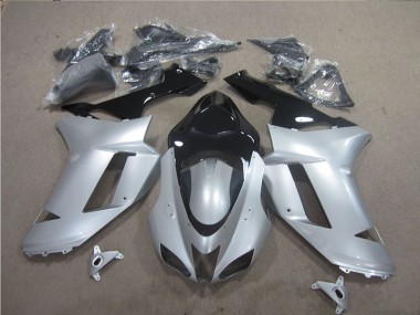 Best 2007-2008 Silver Black Kawasaki ZX6R Motor Fairings