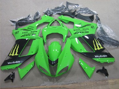 Best 2007-2008 White Blue Ninja Kawasaki ZX6R Motorcycle Fairing