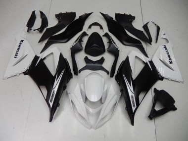 Best 2013-2018 Black White Kawasaki ZX6R Motorcycle Fairing Kits