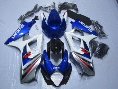 Best 2007-2008 Blue White Suzuki GSXR1000 Bike Fairings