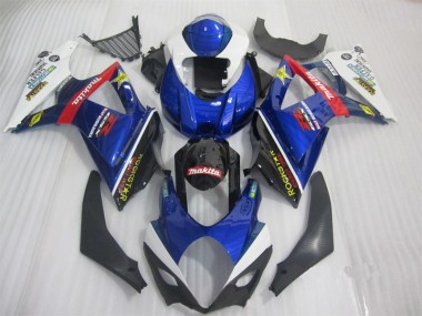 Best 2007-2008 Blue Black Rockstar Suzuki GSXR1000 Bike Fairings