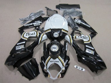 Best 2007-2008 Black Lucky Strike White Motul Suzuki GSXR1000 Bike Fairing Kit