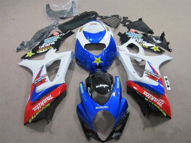 Best 2007-2008 Blue White Rockstar Suzuki GSXR1000 Motorcycle Bodywork Best 2007-2008 Blue White Rockstar Suzuki GSXR1000 Motorcycle Bodywork