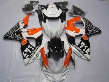 Best 2009-2016 White Black Orange Bright Logic Suzuki GSXR1000 Motor Bike Fairings
