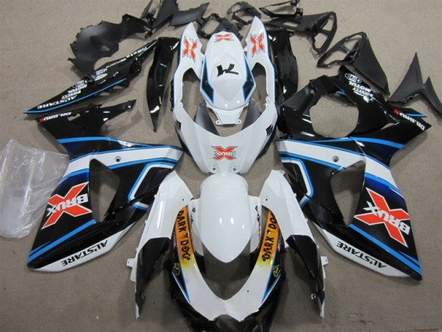 Best 2009-2016 White Blue Brux Dark Dog Suzuki GSXR1000 Motorbike Fairing Kits