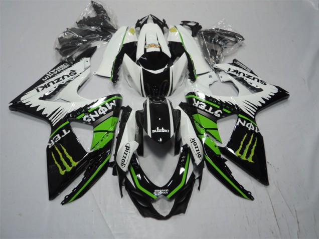 Best 2009-2016 Black White Green Monster Pizzoli Suzuki GSXR1000 Moto Fairings