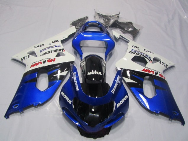 Best 2001-2003 Blue White Motul Suzuki GSXR600 Motorcyle Fairings