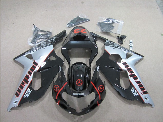 Best 2001-2003 Black Silver Suzuki GSXR600 Replacement Fairings Best 2001-2003 Black Silver Suzuki GSXR600 Replacement Fairings