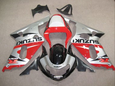 Best 2001-2003 Red Silver Suzuki GSXR600 Motorcylce Fairings
