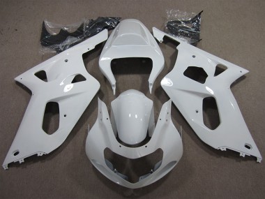 Best 2001-2003 White Suzuki GSXR600 Motorcycle Fairings
