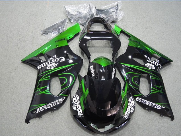 Best 2001-2003 Black Green Corona Extra Suzuki GSXR600 Motorcycle Fairing Kits