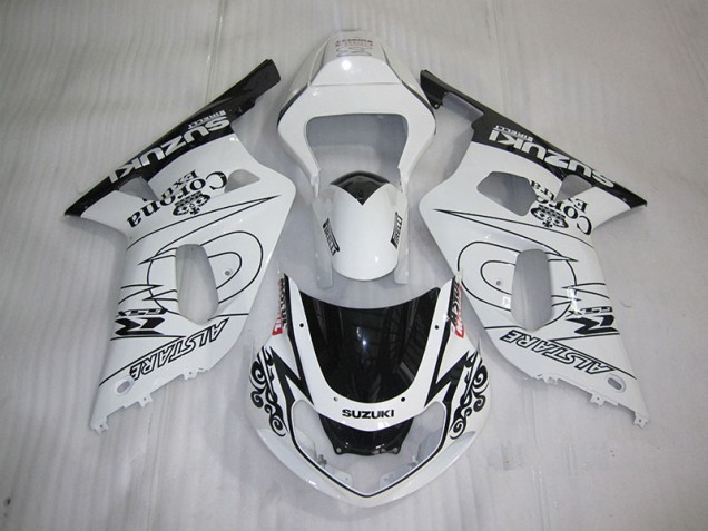Best 2001-2003 White Black Corona Extra Suzuki GSXR600 Bike Fairings Best 2001-2003 White Black Corona Extra Suzuki GSXR600 Bike Fairings