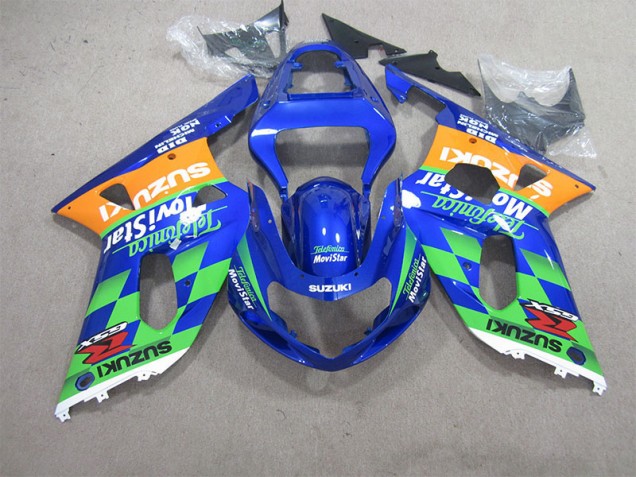 Best 2001-2003 Blue Green Telefumia Movistar Suzuki GSXR600 Motorcycle Bodywork Best 2001-2003 Blue Green Telefumia Movistar Suzuki GSXR600 Motorcycle Bodywork