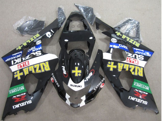 Best 2004-2005 Black Yellow Rizla Suzuki GSXR600 Moto Fairings Best 2004-2005 Black Yellow Rizla Suzuki GSXR600 Moto Fairings