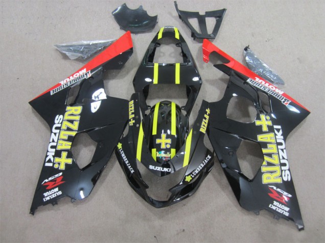 Best 2004-2005 Black Yellow Rizla Suzuki GSXR600 Motorcycle Fairings Kit Best 2004-2005 Black Yellow Rizla Suzuki GSXR600 Motorcycle Fairings Kit