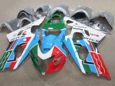 Best 2004-2005 Blue Green Red Motul Suzuki GSXR600 Motorcycle Fairing