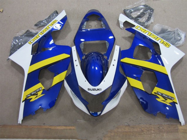 Best 2004-2005 Blue White Yellow Suzuki GSXR600 Replacement Motorcycle Fairings Best 2004-2005 Blue White Yellow Suzuki GSXR600 Replacement Motorcycle Fairings