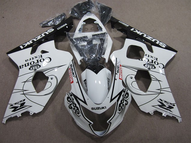 Best 2004-2005 White Corona Extra Motul Suzuki GSXR600 Bike Fairing Kit Best 2004-2005 White Corona Extra Motul Suzuki GSXR600 Bike Fairing Kit
