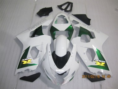 Best 2004-2005 White Green Suzuki GSXR600 Motorbike Fairing Kits
