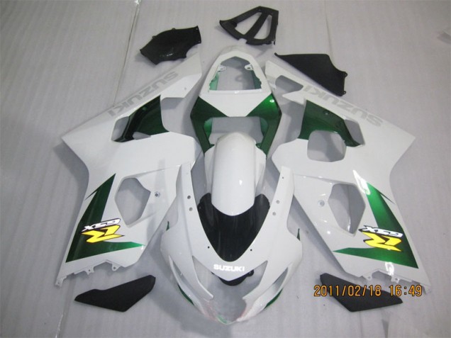 Best 2004-2005 White Green Suzuki GSXR600 Motorbike Fairing Kits Best 2004-2005 White Green Suzuki GSXR600 Motorbike Fairing Kits