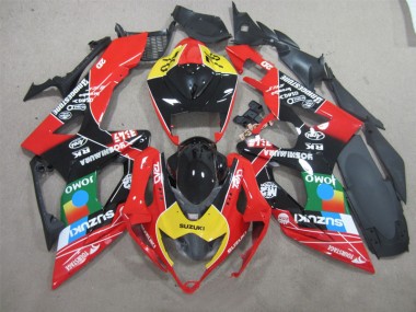 Best 2006-2007 Black Red Yellow Jomo Suzuki GSXR600 Bike Fairings