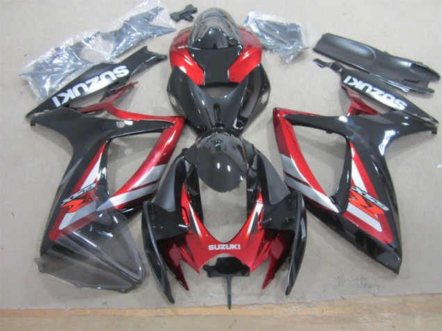 Best 2006-2007 Black Red Suzuki GSXR600 Motorcycle Fairing Kits Best 2006-2007 Black Red Suzuki GSXR600 Motorcycle Fairing Kits