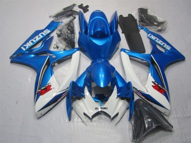 Best 2006-2007 Blue White Suzuki GSXR600 Motorbike Fairing Kits