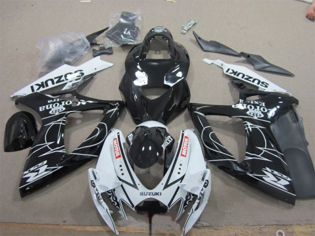 Best 2006-2007 Black White Corona Extra Motul Suzuki GSXR600 Motorcycle Fairings Best 2006-2007 Black White Corona Extra Motul Suzuki GSXR600 Motorcycle Fairings