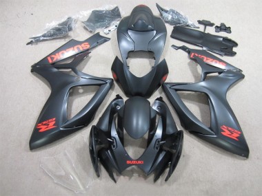 Best 2006-2007 Black Red Decal Suzuki GSXR600 Motorcycle Fairing