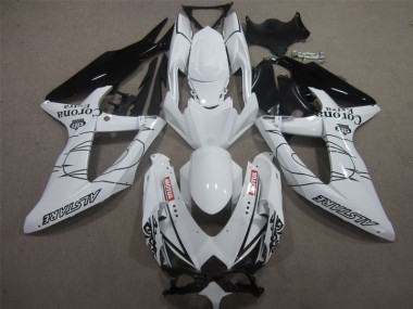 Best 2008-2010 White Black Corona Extra Motul Suzuki GSXR600 Motorbike Fairing