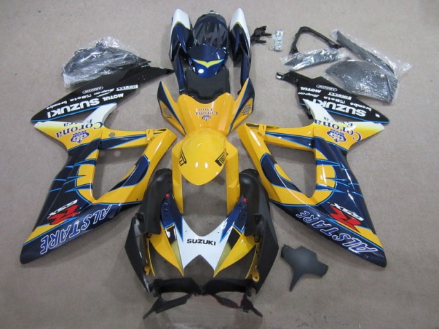 Best 2008-2010 Blue Yellow Corona Extra Suzuki GSXR600 Motor Bike Fairings Best 2008-2010 Blue Yellow Corona Extra Suzuki GSXR600 Motor Bike Fairings