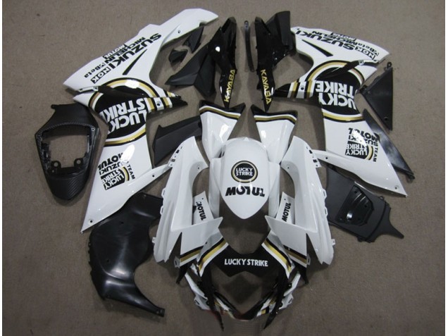 Best 2011-2021 White Lucky Strike Black Motul Suzuki GSXR600 Motorcycle Bodywork Best 2011-2021 White Lucky Strike Black Motul Suzuki GSXR600 Motorcycle Bodywork