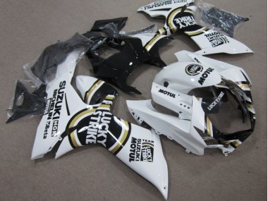 Best 2011-2021 White Lucky Strike Black Motul Suzuki GSXR600 Motor Fairings