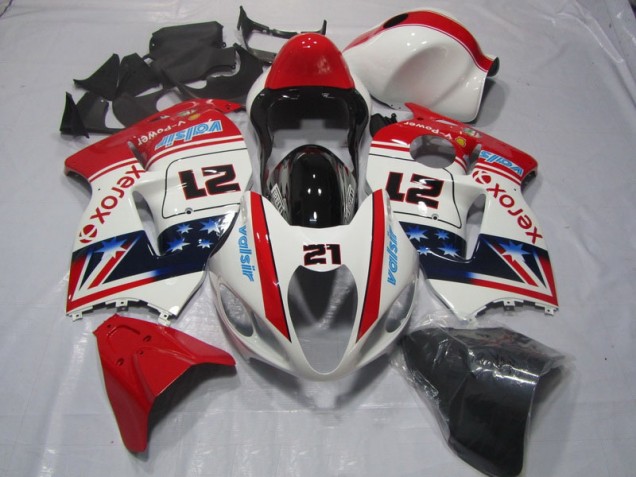 Best 1996-2007 White Red Xerox 21 Suzuki GSXR1300 Hayabusa Motorcycle Fairings Best 1996-2007 White Red Xerox 21 Suzuki GSXR1300 Hayabusa Motorcycle Fairings