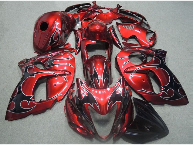 Best 1996-2007 Red with Black Flame Suzuki GSXR1300 Hayabusa Motorcycle Fairings Kits Best 1996-2007 Red with Black Flame Suzuki GSXR1300 Hayabusa Motorcycle Fairings Kits