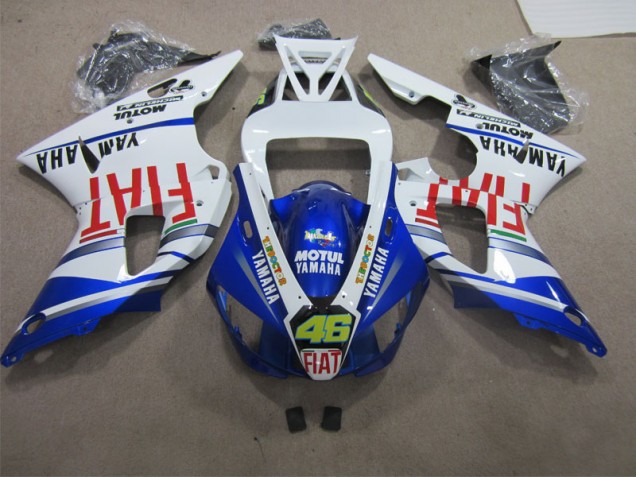 Best 1998-1999 Blue White Motul Fiat 46 Yamaha YZF R1 Bike Fairing Kit Best 1998-1999 Blue White Motul Fiat 46 Yamaha YZF R1 Bike Fairing Kit