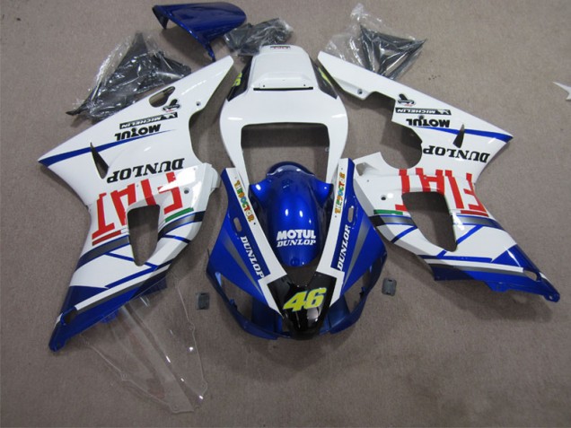 Best 1998-1999 Blue White Motul Dunlop 46 Yamaha YZF R1 Motorbike Fairing Kits Best 1998-1999 Blue White Motul Dunlop 46 Yamaha YZF R1 Motorbike Fairing Kits